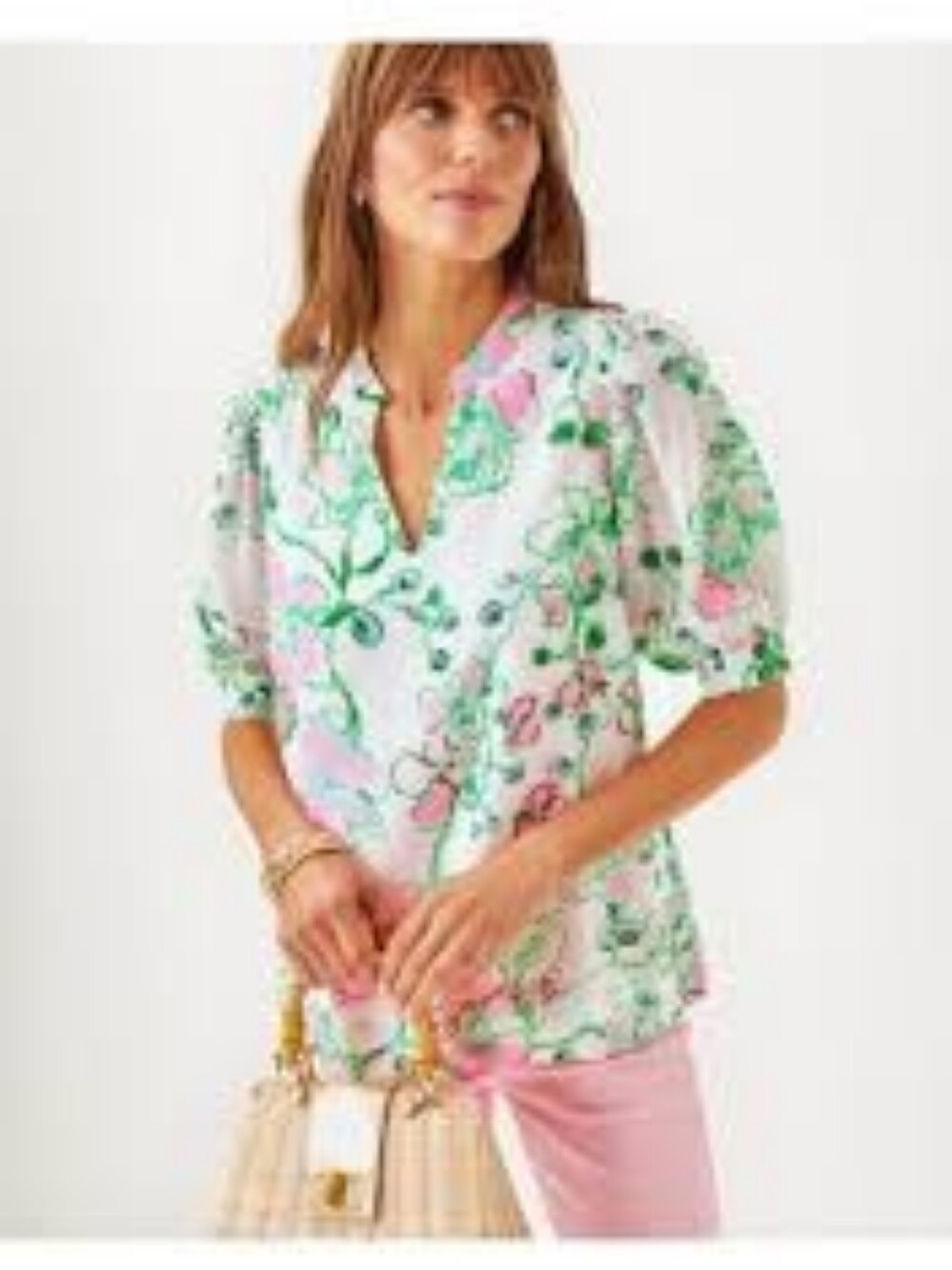 Lilly Pulitzer Brinelle Top Orchids on the Avenue Print
